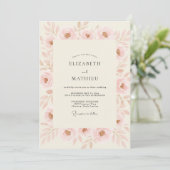 Invitation Mariage à la Pétale de Renoncule Rose (Debout devant)