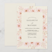 Invitation Mariage à la Pétale de Renoncule Rose (Devant / Derrière)