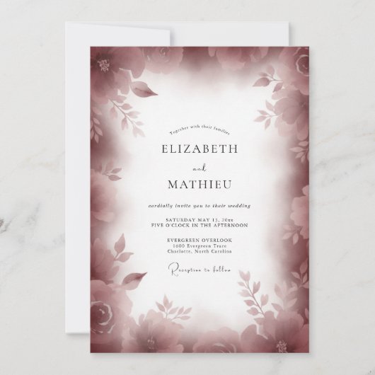 Invitation Mariage à la Petale de Vin (Devant)