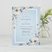 Invitation Mariage à la Petale d'Indigo Azur (Debout devant)