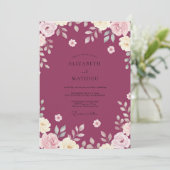 Invitation Mariage à la Petale Feuillue de Prune (Debout devant)