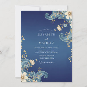 Invitation Mariage à la Petale Ornée de Saphir