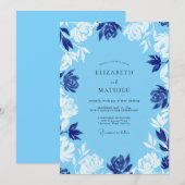 Invitation Mariage à la Petale Peinte Bleuet (Devant / Derrière)