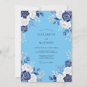 Invitation Mariage à la Petale Peinte Céruléenne