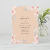 Invitation Mariage à la Petale Peinte d'Abricot (Debout devant)