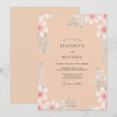 Invitation Mariage à la Petale Peinte d'Abricot (Devant / Derrière)