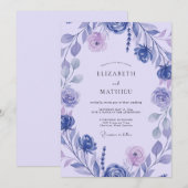 Invitation Mariage à la Petale Peinte d'Améthyste (Devant / Derrière)