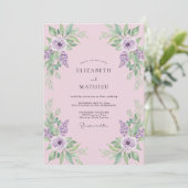 Invitation Mariage à la Petale Peinte de Prune (Debout devant)