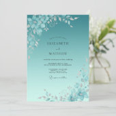 Invitation Mariage à la Petale Peinte de Teal (Debout devant)