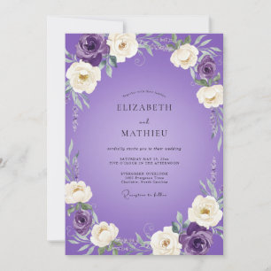 Invitation Mariage à la Petale Peinte de Violet