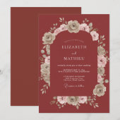 Invitation Mariage à la Pétale Peinte en Argile (Devant / Derrière)