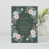 Invitation Mariage à la Petale Peinte Évergreen (Debout devant)