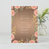 Invitation Mariage à la Pétale Rose Cannelle (Debout devant)