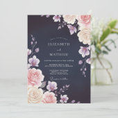 Invitation Mariage à la Petale Rose de Minuit (Debout devant)