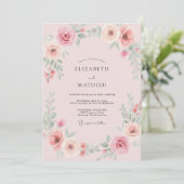 Invitation Mariage à la Petale Rose Douce (Debout devant)