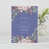 Invitation Mariage à la Pétale Rose Pervenche (Debout devant)