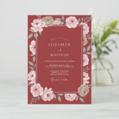 Invitation Mariage à la Petale Rose Terracotta (Debout devant)