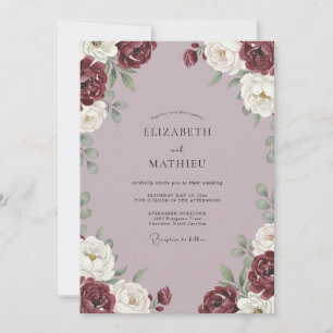 Invitation Mariage à la Pivoine Mauve