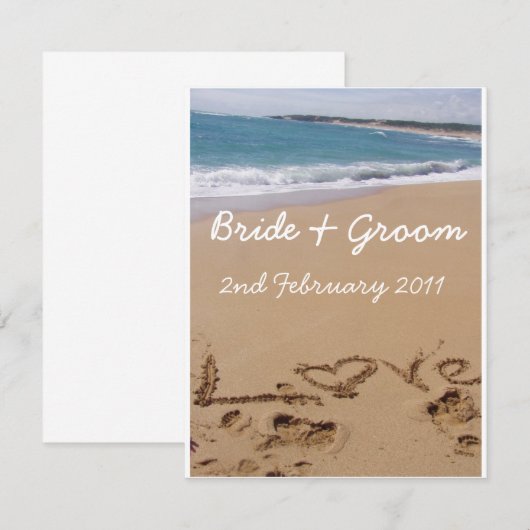 Invitation Mariage à la plage (Devant / Derrière)