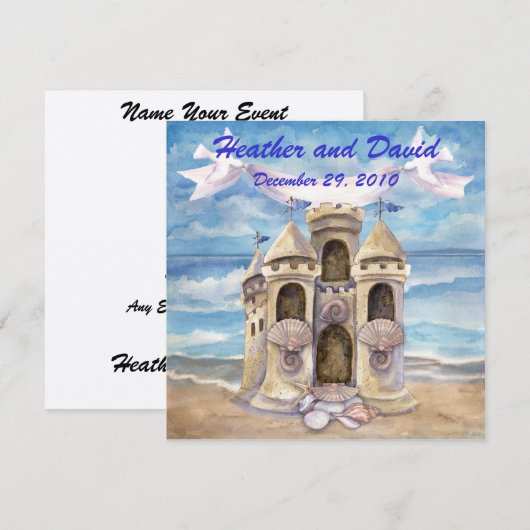 Invitation Mariage à la Plage (Devant / Derrière)