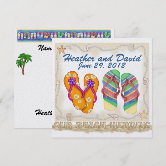 Invitation Mariage à la Plage (Devant / Derrière)