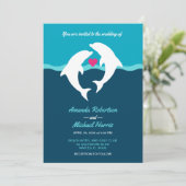 Invitation Mariage à la plage aux dauphins (Debout devant)