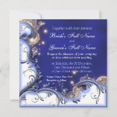 Invitation Mariage à la plage bleu d'ivoire tropical côtier (Dos)