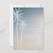 Invitation Mariage à la plage de Sunset Ombré Palm Trees (Devant)