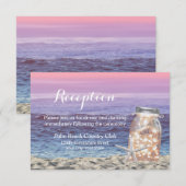 Invitation Mariage à la Plage Étoile de Mer & Réception en Po (Devant / Derrière)