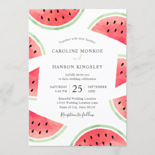 Invitation Mariage à la plage moderne et élégant de Watermelo