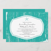 Invitation Mariage à la plage rustique de Starfish (Devant / Derrière)