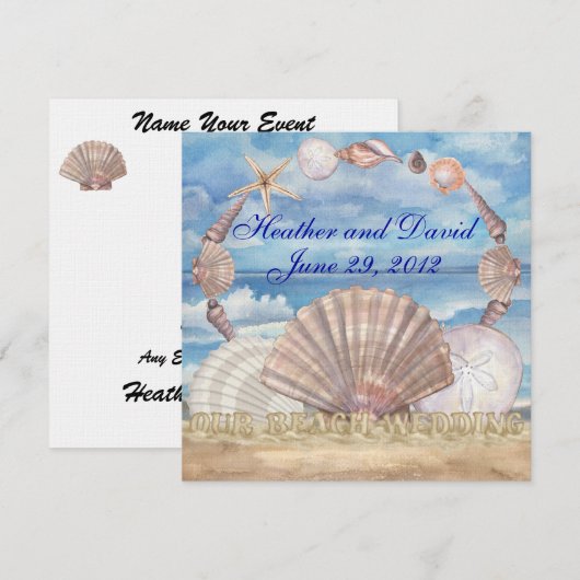 Invitation Mariage à la plage - SRF (Devant / Derrière)