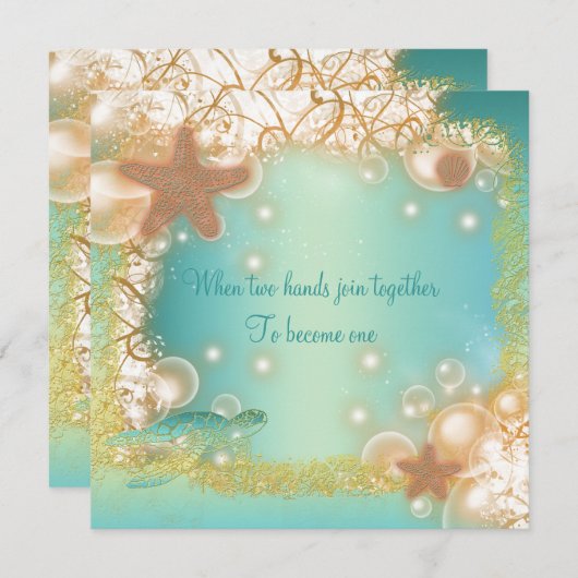 Invitation Mariage à la plage, thème de soirée (Devant / Derrière)