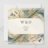 Invitation Mariage à la plume de paon (Dos)
