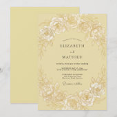 Invitation Mariage à la rose en crème au beurre (Devant / Derrière)
