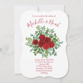 Invitation Mariage à la rose rouge (Devant)