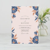 Invitation Mariage à la Terre Cuite Indigo Peinte (Debout devant)