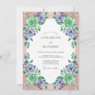 Invitation Mariage à la terre cuite Lavande Succulent Eucalyp