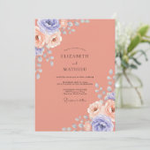 Invitation Mariage à la terre cuite Pervenche Eucalyptus (Debout devant)
