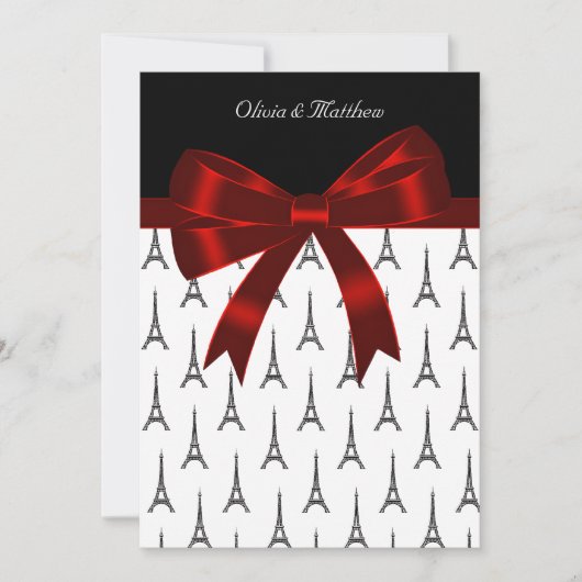 Invitation Mariage à la Tour Eiffel (Devant)