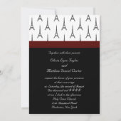 Invitation Mariage à la Tour Eiffel (Dos)