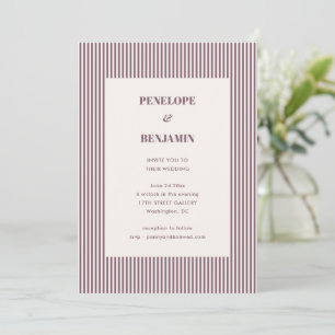 Invitation Mariage à la typographie classique gras en rayure 
