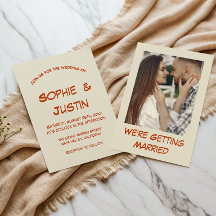 Mariage à la typographie manuscrite orange brûlée