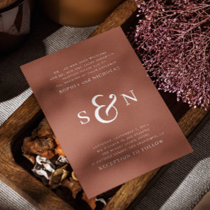 Invitation Mariage à la typographie minimaliste élégante en t