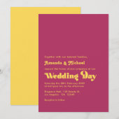 Invitation Mariage à la typographie rétro Marron riche et Mou (Devant / Derrière)