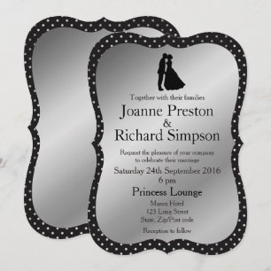 Invitation Mariage à la typographie simple et élégante argent