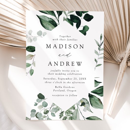 Invitation Mariage à la végétation abondante