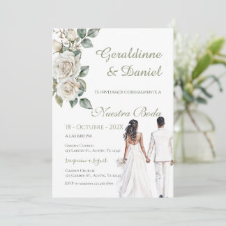 Invitation Mariage à la végétation espagnole