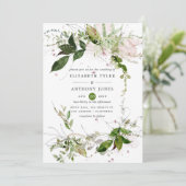 Invitation Mariage à la verdure à l'aquarelle (Debout devant)