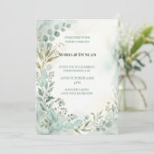 Invitation Mariage à la verdure à l'aquarelle (Debout devant)